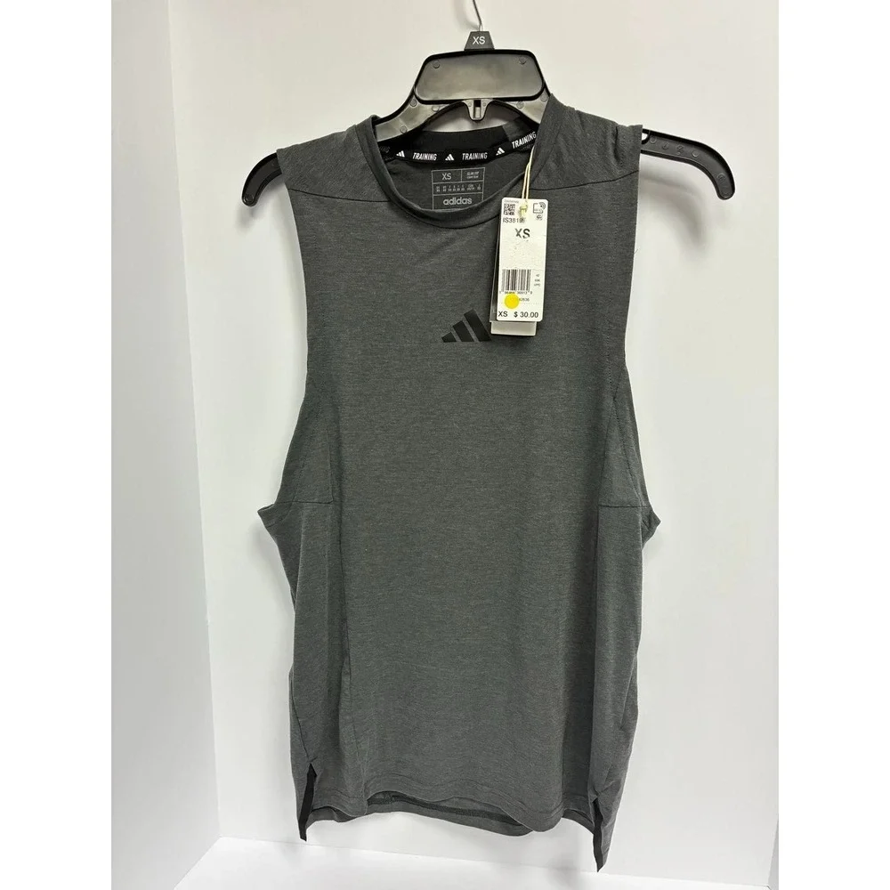 Adidas Mens Gray D4T Training Tank Top Slim Fit Sleeveless Aeroready Size XS NWT